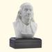 Benjamin Franklin Bust - Houdon Portrait Sculpture, White 6"
