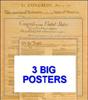 <b> * SPECIAL * <br><font color="#FF0000">SAVE 20%</font></b><br>3 Large Poster Size Parchment Documents:<br>Declaration of Independence,<br>Constitution,<br>Bill of Rights