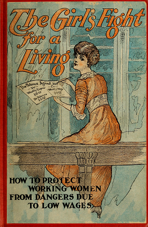 Pamphlet reading 'girls fight for a living' 