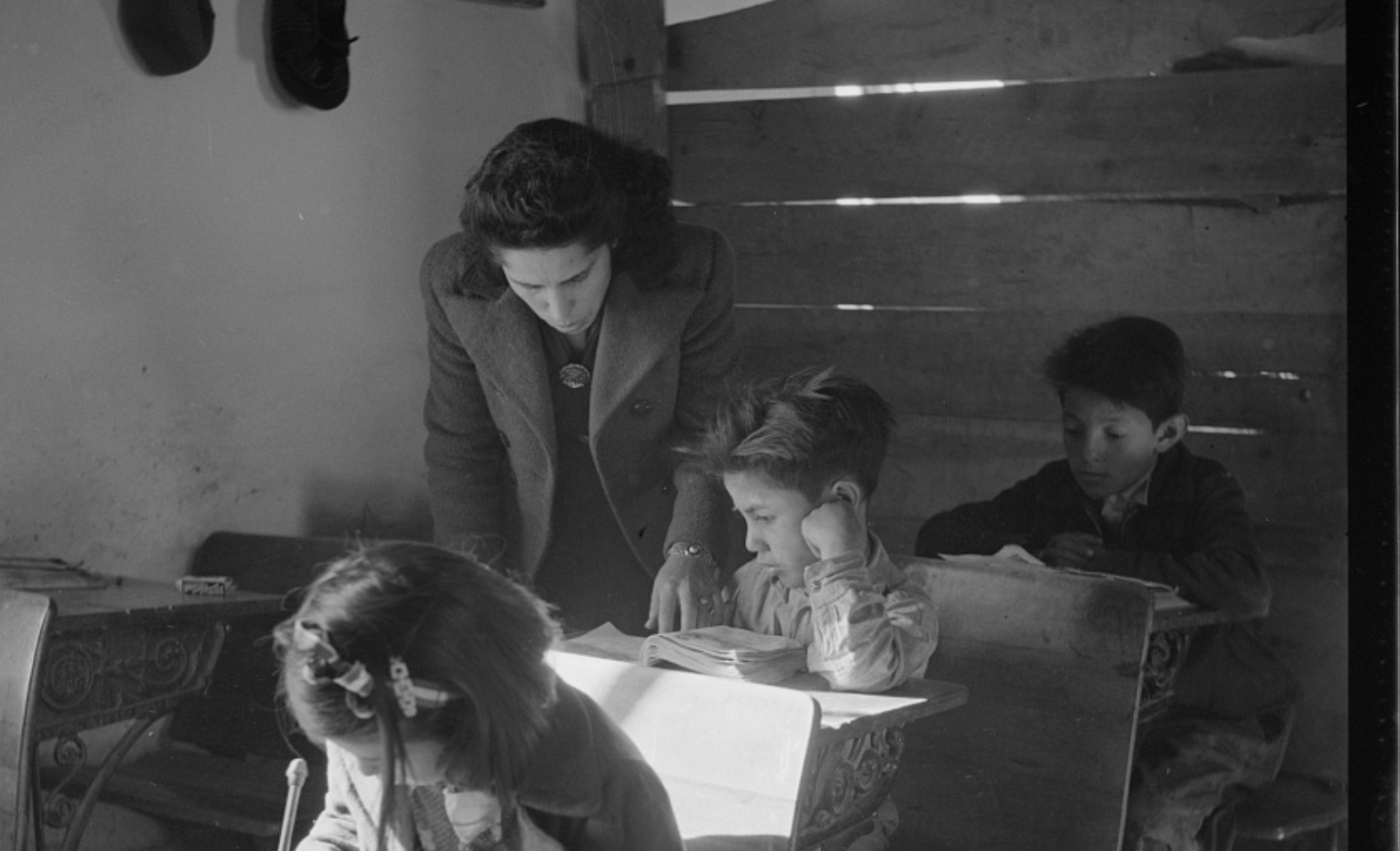 A teacher with students