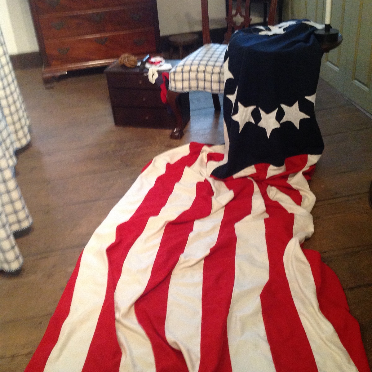 Betsy Ross House Bedroom with American Flag