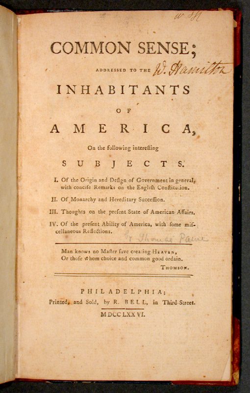 Thomas Paine's Common Sense argued that independence from Britain was both necessary and achievable