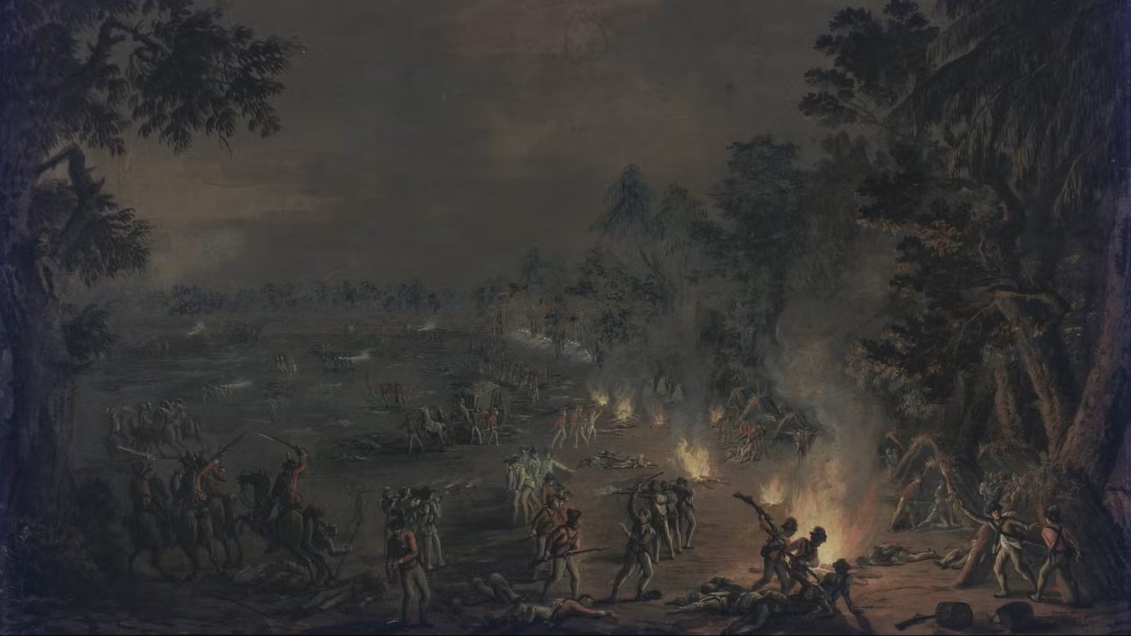 Xavier della Gatta's 1782 painting A Dreadful Scene of Havock depicts the carnage of the Battle of Paoli, or, 