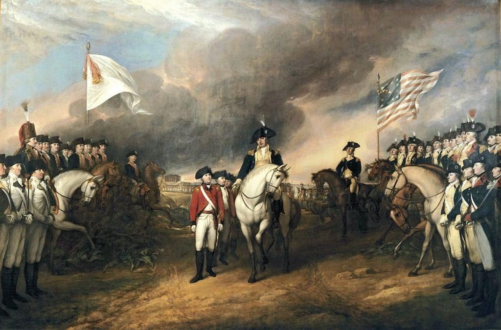 John Trumbull's The Surrender of Lord Cornwallis depicts the British surrender at Yorktown on October 19, 1781