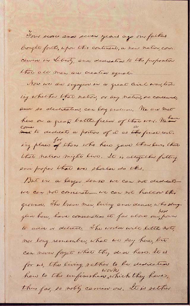 Gettysburg Address handwritten