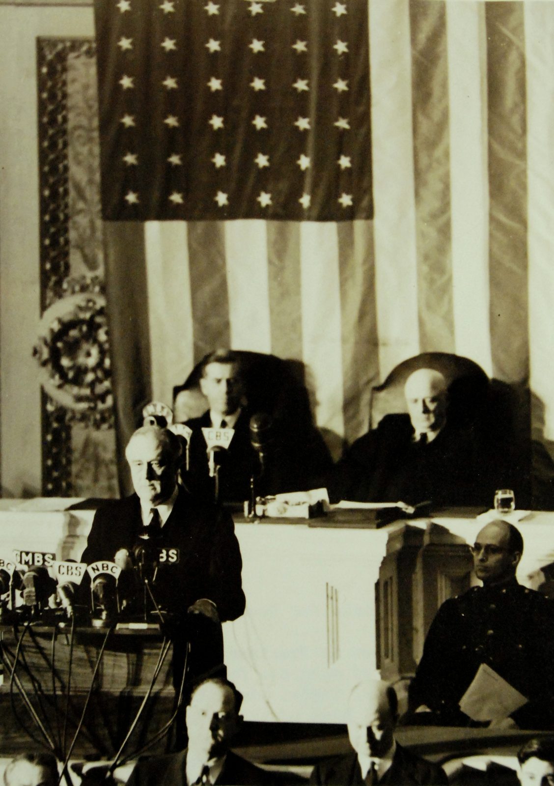While FDR's speech is often mistakenly described as his "Declaration of War," the U