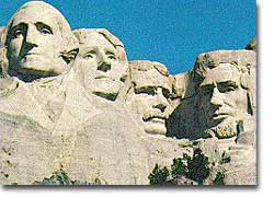 South Dakota's Mt. Rushmore memorializes four of America's greatest Presidents. Washington