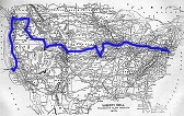 The kind people of Philadelphia agreed. The Liberty Bell was now to travel cross country by train, stopping frequently as it made its way to San Francisco. The route it took is shown here.