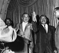 Cecil B. Moore (center) with Martin Luther King during the struggle to desegregate Girard