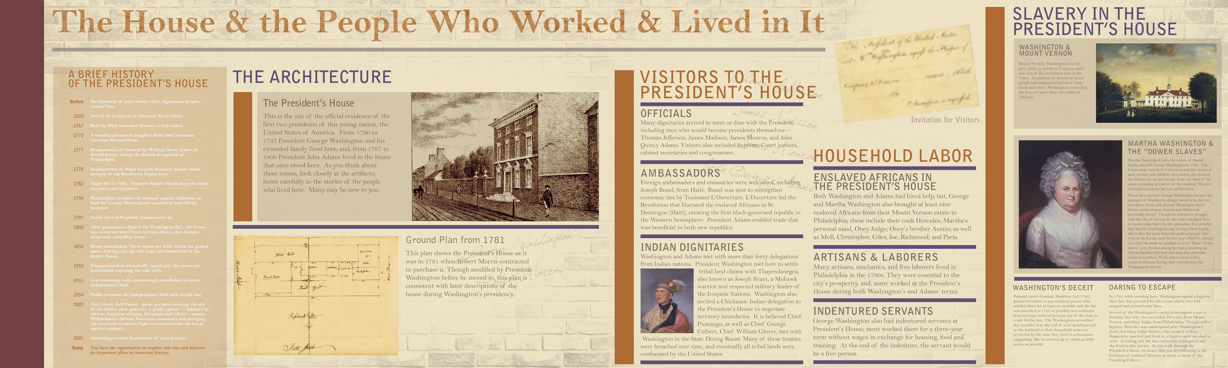 High res photograph of 4th panel in the exhibit: The President's House: Freedom and Slavery in the Making of a New Nation