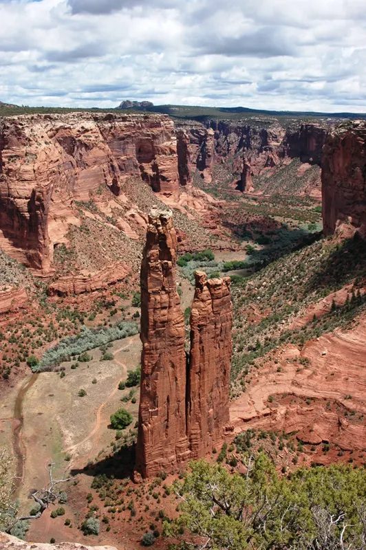 According to legend, Spider Woman lived at the top of Spider Rock and taught the Navajo people how to weave