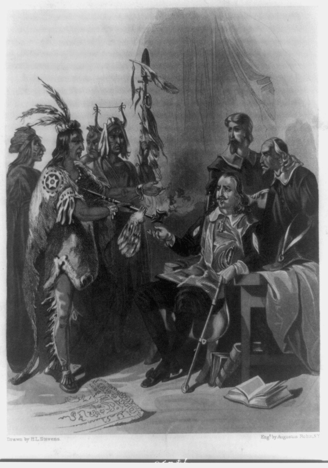 Massasoit meets with the colonists