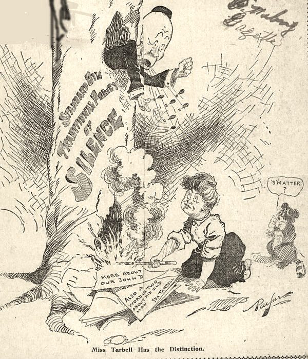 Published in the Pittsburg Gazette in 1904, this editorial cartoon depicts Ida M
