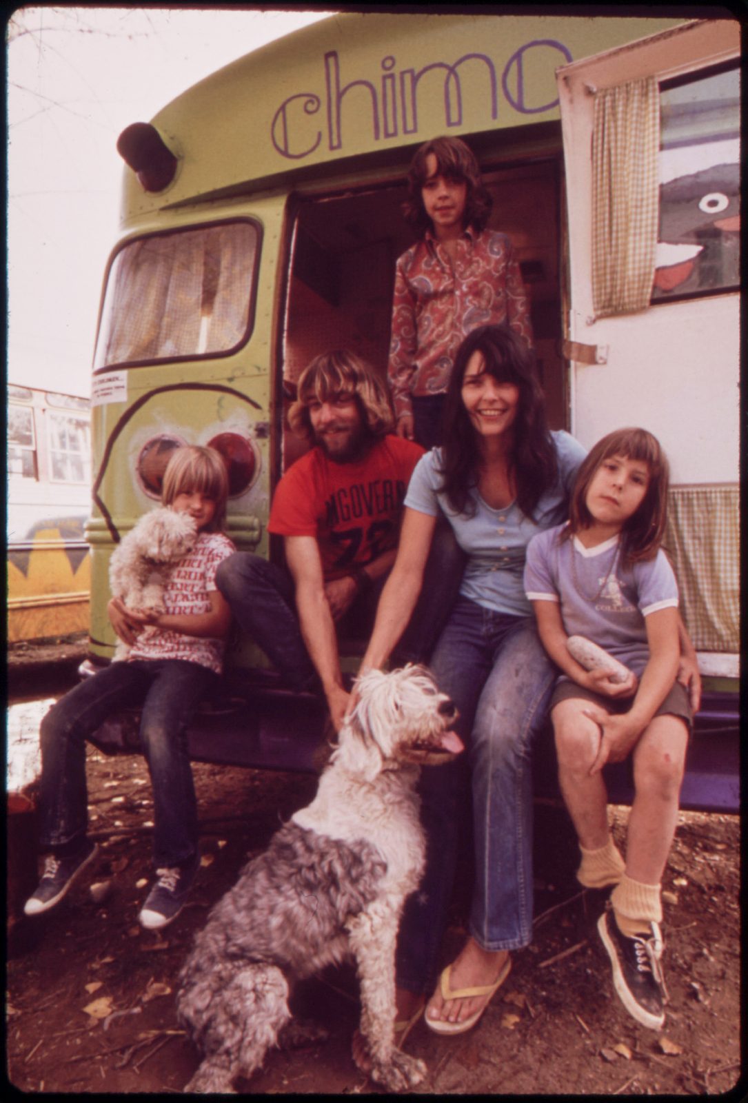 A hippie family and their home on wheels