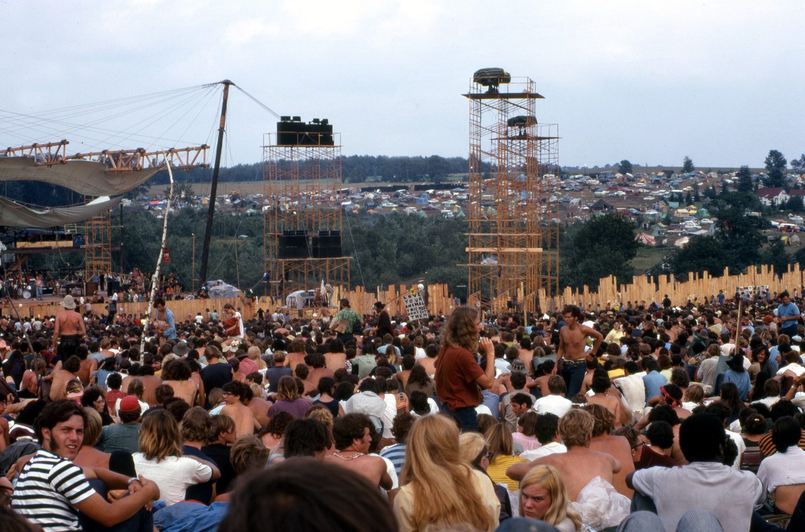 Joe Cocker can be seen onstage in his bright tie-die at the Woodstock festival