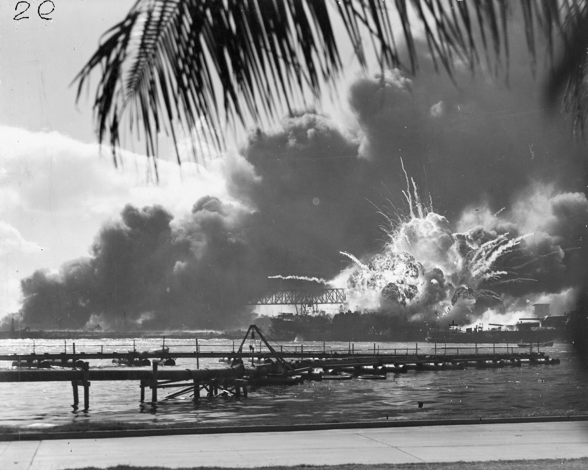 USS Shaw during the Pearl Harbor attack