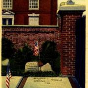 Postcard of the Franklin grave at Christ Church Burial Ground