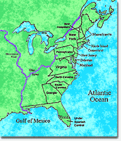 middle colonies map black and white